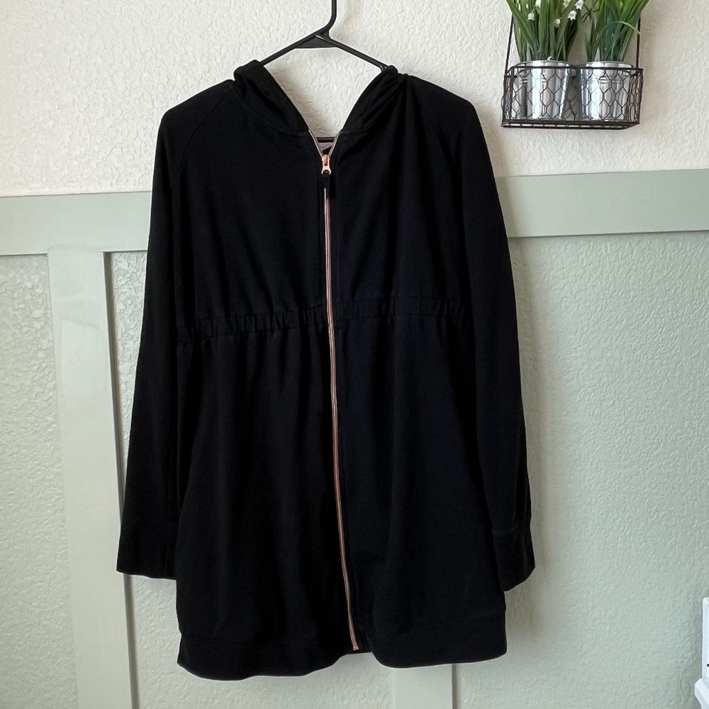 Maternity Black Zip Up Hoodie